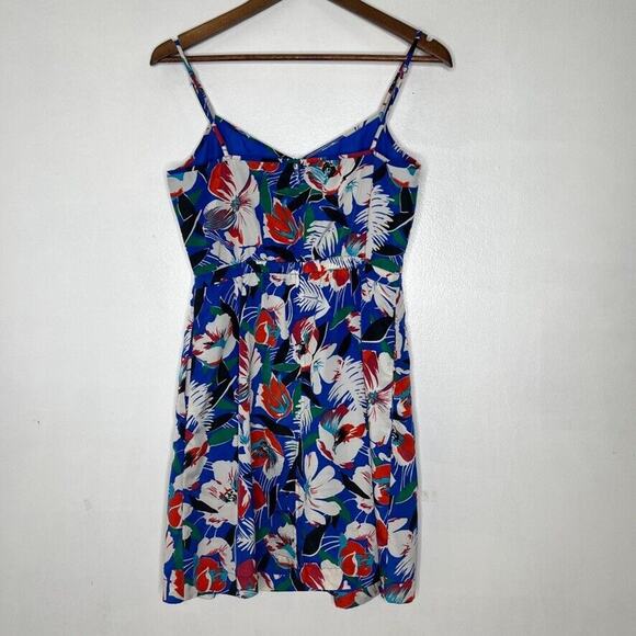 J Crew 8 Floral Spaghetti Strap Short Dress Vibrant Stylish Tropical Womens - Picture 7 of 9
